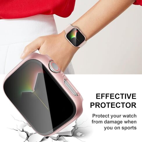 عبوة من قطعتين من Cuteey لساعة Apple Watch Series 8 Series 7 حافظة حماية شاشة للخصوصية مقاس 45 مم، واقي زجاجي مضاد للتجسس غطاء صلب من البولي كربونات لملحقات iWatch 8 7 مقاس 45 مم، أسود/أسود in Kuwait
