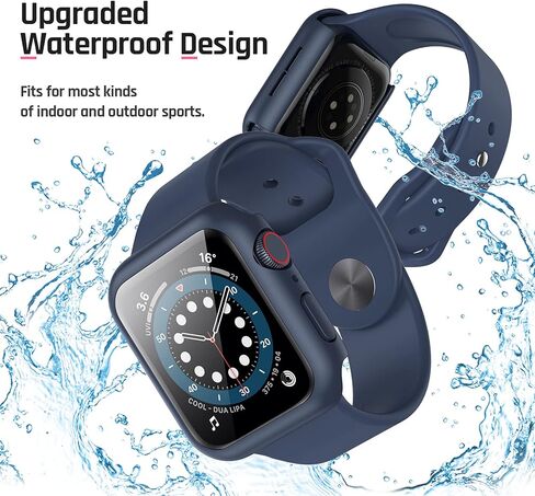 Goton Waterproof Case for Apple Watch Series 10 Screen Protector 46mm, Tempered Glass Hard PC Bumper Face Cover Compatible with iWatch Accessories 46 mm Matte Black in Kuwait