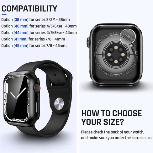 Goton Waterproof Case for Apple Watch Series 10 Screen Protector 46mm, Tempered Glass Hard PC Bumper Face Cover Compatible with iWatch Accessories 46 mm Matte Black in Kuwait