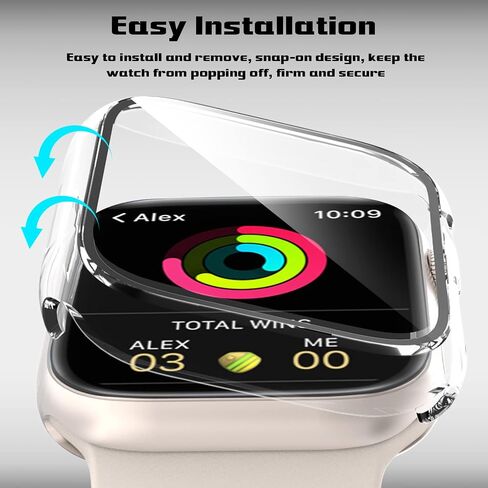 9H+ Glass for Apple Watch Series 11/10 Screen Protector 42mm, 2 Pack Tempered Glass Automatic Align Tech 0 Bubble 3D Full Coverage Waterproof Film, Strong Adhesion for iWatch Cover Accessories in Kuwait