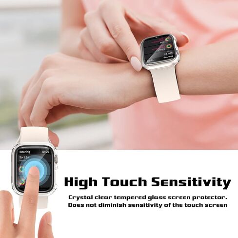 9H+ Glass for Apple Watch Series 11/10 Screen Protector 42mm, 2 Pack Tempered Glass Automatic Align Tech 0 Bubble 3D Full Coverage Waterproof Film, Strong Adhesion for iWatch Cover Accessories in Kuwait