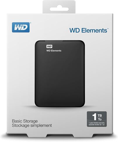 WD 1TB WD Elements Portable USB 3.0 Hard Drive Storage (WDBUZG0010BBK-EESN) in Kuwait