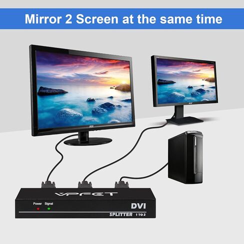 موزع DVI 1x2 DVI 1 في 2 مخرج 2 منفذ DVI يدعم دقة تصل إلى 4K2K/30Hz نسخ تلقائي EDID in Kuwait
