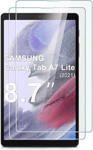 واقي شاشة Tuvror مكون من عبوتين لجهاز Samsung Galaxy Tab A7lite 2021 8.7 بوصة (SM-T220 T225 T227)، طبقة زجاجية مقسى ممتازة. in Kuwait