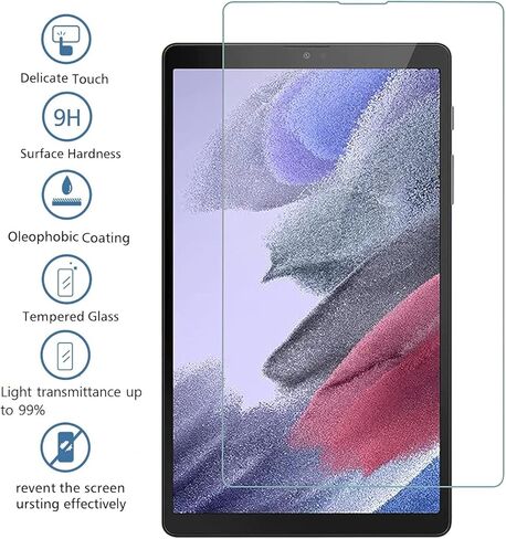واقي شاشة Tuvror مكون من عبوتين لجهاز Samsung Galaxy Tab A7lite 2021 8.7 بوصة (SM-T220 T225 T227)، طبقة زجاجية مقسى ممتازة. in Kuwait