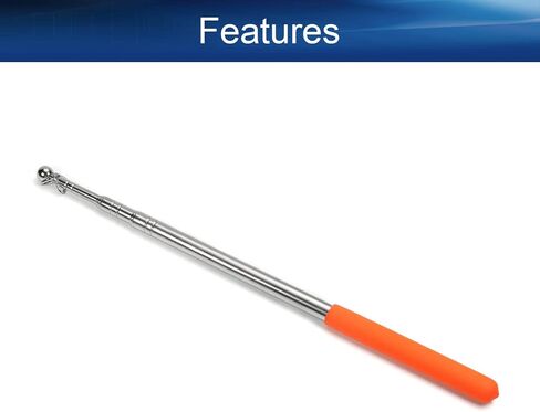 Bettomshin 1Pcs 5.3 Feet Orange Telescopic Teachers Pointer, Stainless Steel Guide Flag Pole, for Office Presentation, Retractable Stick, Teaching Pointer Tour Guides in Saudi Arabia