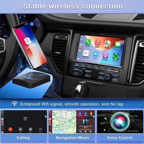 METEESER Wireless CarPlay Adapter, Plug and Play, Convert OEM Wired to Wireless CarPlay, USB-C and USB-A Cables, for Cars with Wired CarPlay in Saudi Arabia