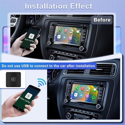 METEESER Wireless CarPlay Adapter, Plug and Play, Convert OEM Wired to Wireless CarPlay, USB-C and USB-A Cables, for Cars with Wired CarPlay in Saudi Arabia