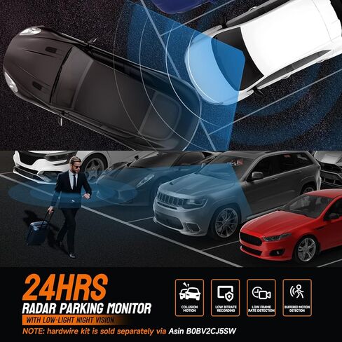 HUPEJOS 360° Dash Cam, 4 Channel Camera 2K Front +1080P*3 Left Right Rear, 5GHz WiFi GPS 4K Dash Camera for Cars, Voice Control, Front 4K+1080P*2,128GB Card, CPL Filter,24Hrs Parking Mode(V8 Plus) in Kuwait