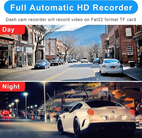 كاميرا قياس السيارة LEROAADZ، كاميرا أمامية للسيارات مع ADAS، كاميرا سيارة USB DVR بزاوية واسعة 170 درجة، دوران زاوية عرض 360 درجة، رؤية ليلية AHD 1080P in Kuwait