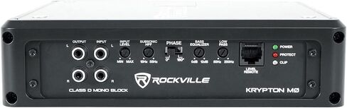 مضخم صوت للسيارة Rockville Krypton-M3 بقدرة 4000 وات كحد أقصى/1000 وات RMS أحادي 1 أوم + جهاز تحكم عن بعد in Kuwait