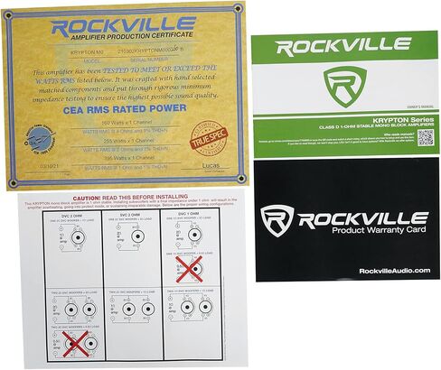 مضخم صوت للسيارة Rockville Krypton-M3 بقدرة 4000 وات كحد أقصى/1000 وات RMS أحادي 1 أوم + جهاز تحكم عن بعد in Kuwait