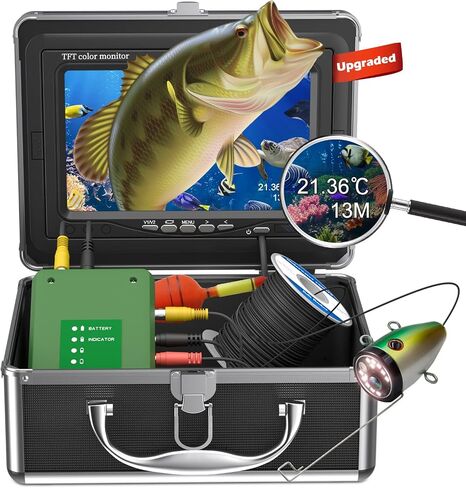 Seblub Fishing Camera Underwater Ice Fish Gear Equipment with Depth Temperature Display 7'' LCD Infrared Fish Finder 30m -F009SH in Saudi Arabia