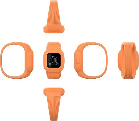 Solid Color ​Bands Compatible with Garmin Vivofit jr 3 Band Replacement Silicone Wristband Sport Straps for Vivofit Jr. 3 Fitness Tracker for Kids (Large(5.5-8.7), SkyBlue,Yellow,Orange) in Saudi Arabia