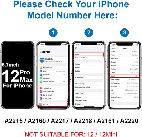 MMOBIEL Front Glass Repair Kit Compatible with iPhone 11 Pro Max - 6.5 inch 2019 - Lens Screen Replacement Repair Kit - Incl. Toolkit - Black in Saudi Arabia