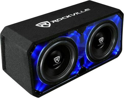 ROCKVILLE DV12K6D2 Dual 12 "4800w مكبرات صوت للسيارة Plexi Sub Enclosure Box in Kuwait