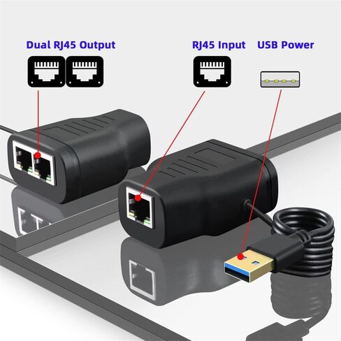 100Mbps STP UTP RJ45 8P8C Plug to Dual RJ45 HUB Splitter Network Ethernet Switcher Adapter in Kuwait