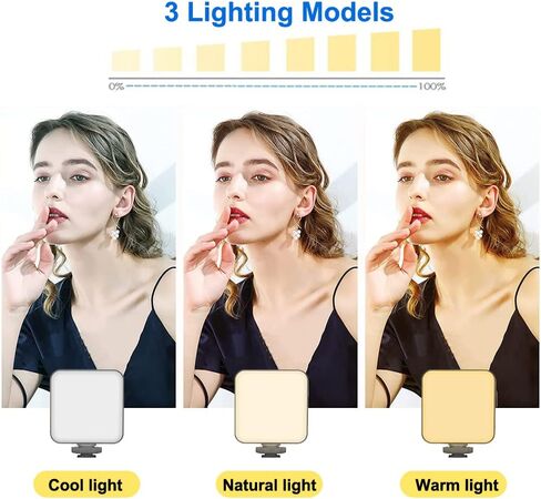 مصباح حلقة صغير LED قابل لإعادة الشحن من Elfofle 3 أوضاع إضاءة محمولة بمشبك إضاءة سيلفي على الضوء 3000k-7000k للهاتف/الكمبيوتر المحمول/الكمبيوتر اللوحي/الكمبيوتر/المكياج/مدونة فيديو in Kuwait