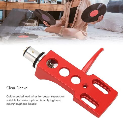 غطاء راس لخرطوشة القرص الدوار، مجموعة خرطوشة كومبو مع صوت أنقى وأكثر ثراء، سهلة التوصيل، حامل ابرة ستايلس فينيل ال بي للاجهزة الراقية، رؤوس فونو (احمر) in Kuwait