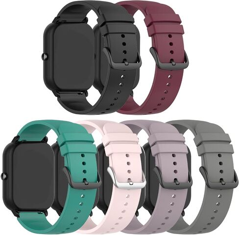 E ECSEM Bands Compatible for Bctemno P42B Band Soft Silicone Replacement Straps Accessory Colourful Wristband for Bctemno Smartwatch, Soft and Durable in Saudi Arabia