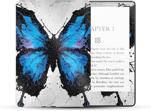 MightySkins Glossy Glitter Skin Compatible with Amazon Kindle Paperwhite 5 6.8-inch 11th Gen (2021) Full Wrap - Butterfly Splash | High-Gloss Glitter Finish | Easy to Apply | Made in The USA in Saudi Arabia