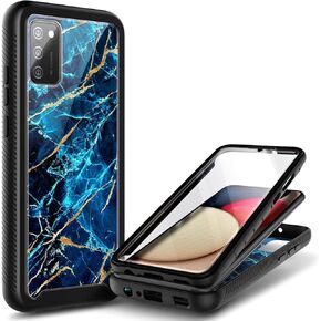 NZND متوافق مع حافظة Samsung Galaxy A02S مع [واقي شاشة مدمج]، غطاء متين مقاوم للصدمات لكامل الجسم، جراب هاتف متين مقاوم للصدمات (ياقوتي) in Saudi Arabia