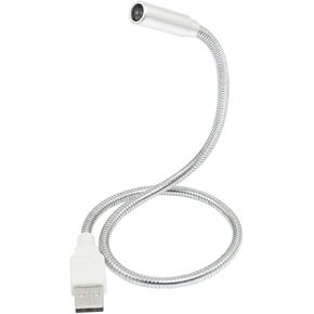 Qtqgoitem مصباح أبيض مرن صغير بعنق الإوزة USB PC مفكرة ضوء فضي اللون (الموديل: 24b 70e 2bb f7a 79d) in Kuwait