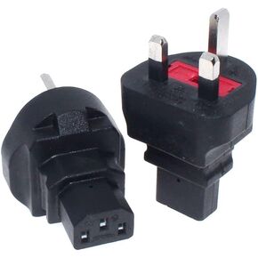 سلك طاقة المملكة المتحدة BS1363 إلى C13، سلك طاقة Toptekits 17AWG بريطانيا إنجلترا، مع مصهر، IEC-320-C13 إلى قابس المملكة المتحدة BS1363 (1 قدم/0.3 متر) in Kuwait