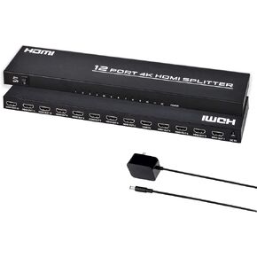 HDMI Splitter 1 in 12 Out, 4K@30Hz Powered Video Split Duplicator/Distributor Duplicate/Mirror Screen, 3D 4K for Watching Sports Matches, Exhibitions, TV Stores in Saudi Arabia