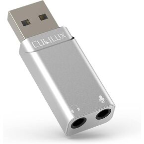 Cubilux USB to 3.5mm Combo Headphone Jack Adapter [96KHz/24bit DAC] USB A to 1/8" TRRS Stereo Audio Dongle, USB External Sound Card Compatible with PS5 PS4, Windows Linux Raspberry Pi Laptop PC More in Saudi Arabia