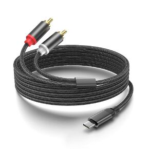 USB C to 2 Male RCA Audio Stereo Cable 6 Feet, USB Type C to 2-Male RCA Adapter Audio Stereo Cord - 3ft in Kuwait