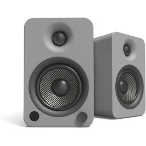Kanto YU4MG Powered Speakers with Bluetooth and Built-in Phono Preamp | Auto Standby and Startup | Remote Included | 140W Peak Power | Pair | Matte Grey in Kuwait
