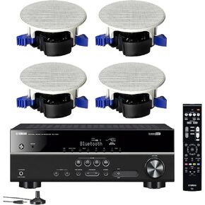 YAMAHA 5.1-Channel Wireless Bluetooth 4K A/V Home Theater Receiver Easy-to-Install Natural Sound Moisture Resistant 6.5" High Performance in-Ceiling Speakers (Set of 4) in Kuwait