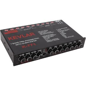 7 Band Car Audio Graphic Equalizer, Variable Gain Adjustment High Level Input EQ, Low Pass Filter, Chassis Graphic Equalizer with Control Volume in Kuwait