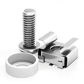 M6 x 16mm Rack Mount Cage Nuts, Screws and Washers - 50 Pack for Server Cabinets, Shelves, Routers - Self-Locking Cable Ties in Kuwait