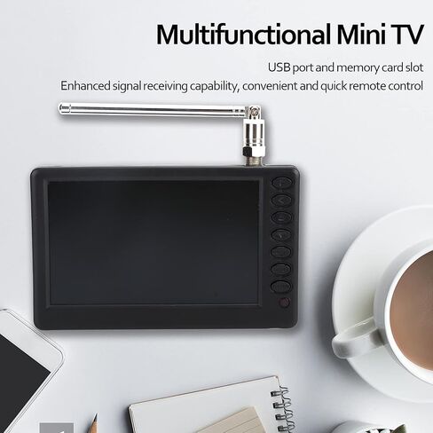 Zunate 5inch Portable Digital TV, 1080p Portable TV for ATSC Digital TV, Car Digital TV Support USB/Memory Card with 1500mAh Rechargeable Battery for Kitchen,Car Travel, Camping in Saudi Arabia
