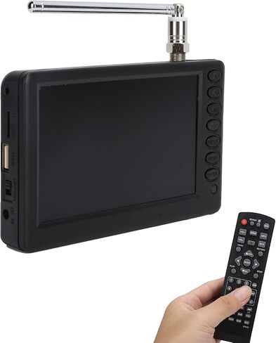 Zunate 5inch Portable Digital TV, 1080p Portable TV for ATSC Digital TV, Car Digital TV Support USB/Memory Card with 1500mAh Rechargeable Battery for Kitchen,Car Travel, Camping in Saudi Arabia