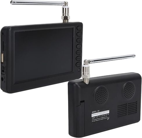 Zunate 5inch Portable Digital TV, 1080p Portable TV for ATSC Digital TV, Car Digital TV Support USB/Memory Card with 1500mAh Rechargeable Battery for Kitchen,Car Travel, Camping in Saudi Arabia