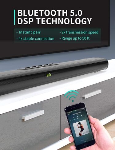 في ام اي اي مكبر صوت ساوند بار مع مضخم صوت مدمج سلكي ولاسلكي بلوتوث 5.0 للتلفزيون والمسرح المنزلي in Kuwait