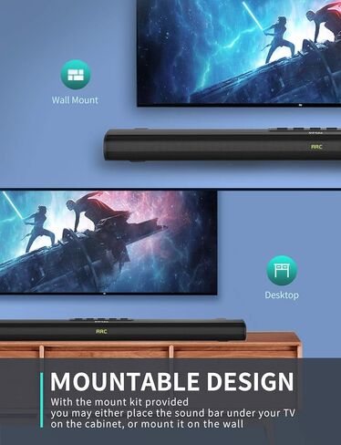 في ام اي اي مكبر صوت ساوند بار مع مضخم صوت مدمج سلكي ولاسلكي بلوتوث 5.0 للتلفزيون والمسرح المنزلي in Kuwait