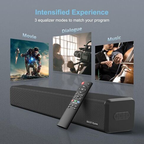 شريط صوت BESTISAN مع بلوتوث 5.0 وتوصيلات سلكية أشرطة صوت منزلية للتلفزيون (50 وات، 3 أوضاع صوت، تحكم باللمس، منفذ فرعي، صوت جهير قابل للتعديل، قابل للتركيب، إصدار 2023) in Kuwait