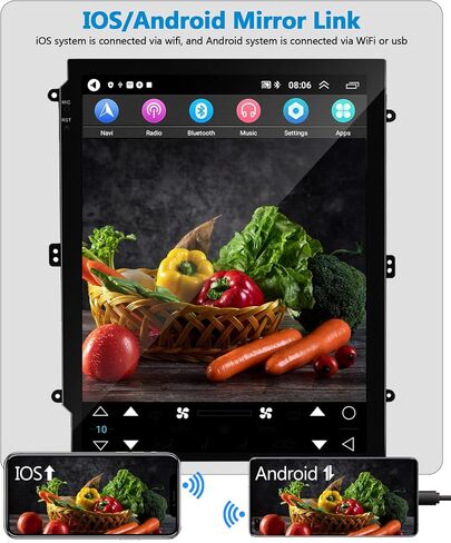 for Ford Fiesta 2009-2015 Android Car Stereo with Mirror Link, Rimoody 9.7 Inch Touch Screen Car Radio with GPS Navigation Bluetooth FM WiFi + Backup Camera in Saudi Arabia