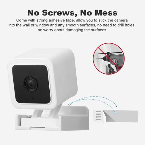 LANMU Window Mount Comaptible with Wyze Cam V3, Screwless Mount, Strong Adhesive Mounting Bracket, Damage-Free in Saudi Arabia