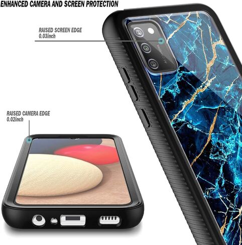 NZND متوافق مع حافظة Samsung Galaxy A02S مع [واقي شاشة مدمج]، غطاء متين مقاوم للصدمات لكامل الجسم، جراب هاتف متين مقاوم للصدمات (ياقوتي) in Saudi Arabia