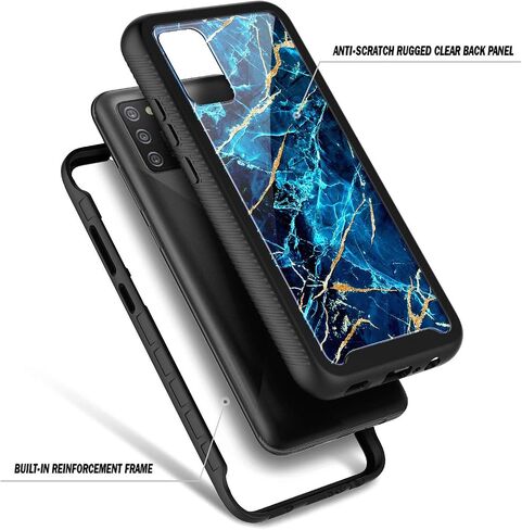 NZND متوافق مع حافظة Samsung Galaxy A02S مع [واقي شاشة مدمج]، غطاء متين مقاوم للصدمات لكامل الجسم، جراب هاتف متين مقاوم للصدمات (ياقوتي) in Saudi Arabia