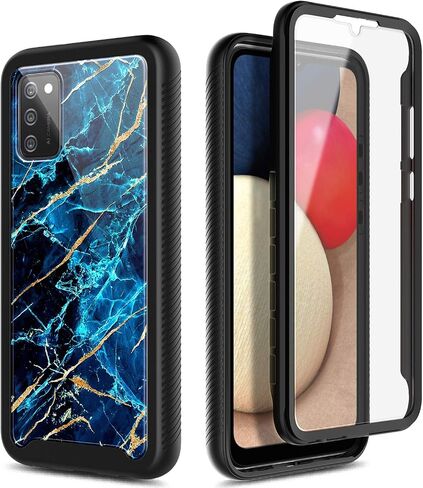 NZND متوافق مع حافظة Samsung Galaxy A02S مع [واقي شاشة مدمج]، غطاء متين مقاوم للصدمات لكامل الجسم، جراب هاتف متين مقاوم للصدمات (ياقوتي) in Saudi Arabia