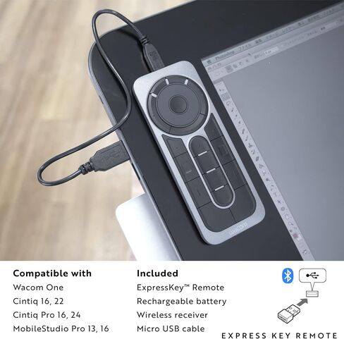 Wacom Express Key Remote for Cintiq & Intuos Pro (ACK411050) & Drawing Glove, Two-Finger Artist Glove for Drawing Tablet Pen Display, 90% Recycled Material, eco-Friendly, one-Size (1 Pack) in Saudi Arabia