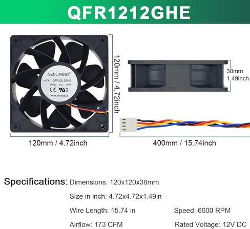 مروحة 120 مم لقدم الوعل ، 2 حزمة من مراوح داخلية Bitmain DC 12 فولت ومكونات التبريد لـ S7 S9 D3 L3 E9 T9 ، مع مروحة تبريد عالية تدفق الهواء 6000 لفة في الدقيقة in Kuwait