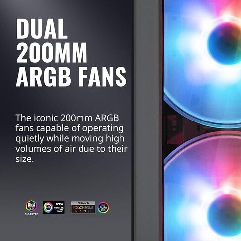 Cooler Master MasterCase H500M ARGB Airflow ATX Mid-Tower مع مجموعة ألواح زجاجية مقواة رباعية مع لوحة مفاتيح ميكانيكية للألعاب (فضية)، ولوحة ماوس للألعاب، ومروحة SF120P ARGB (زوج) (5 عناصر) in Kuwait