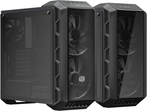Cooler Master MasterCase H500M ARGB Airflow ATX Mid-Tower مع مجموعة ألواح زجاجية مقواة رباعية مع لوحة مفاتيح ميكانيكية للألعاب (فضية)، ولوحة ماوس للألعاب، ومروحة SF120P ARGB (زوج) (5 عناصر) in Kuwait